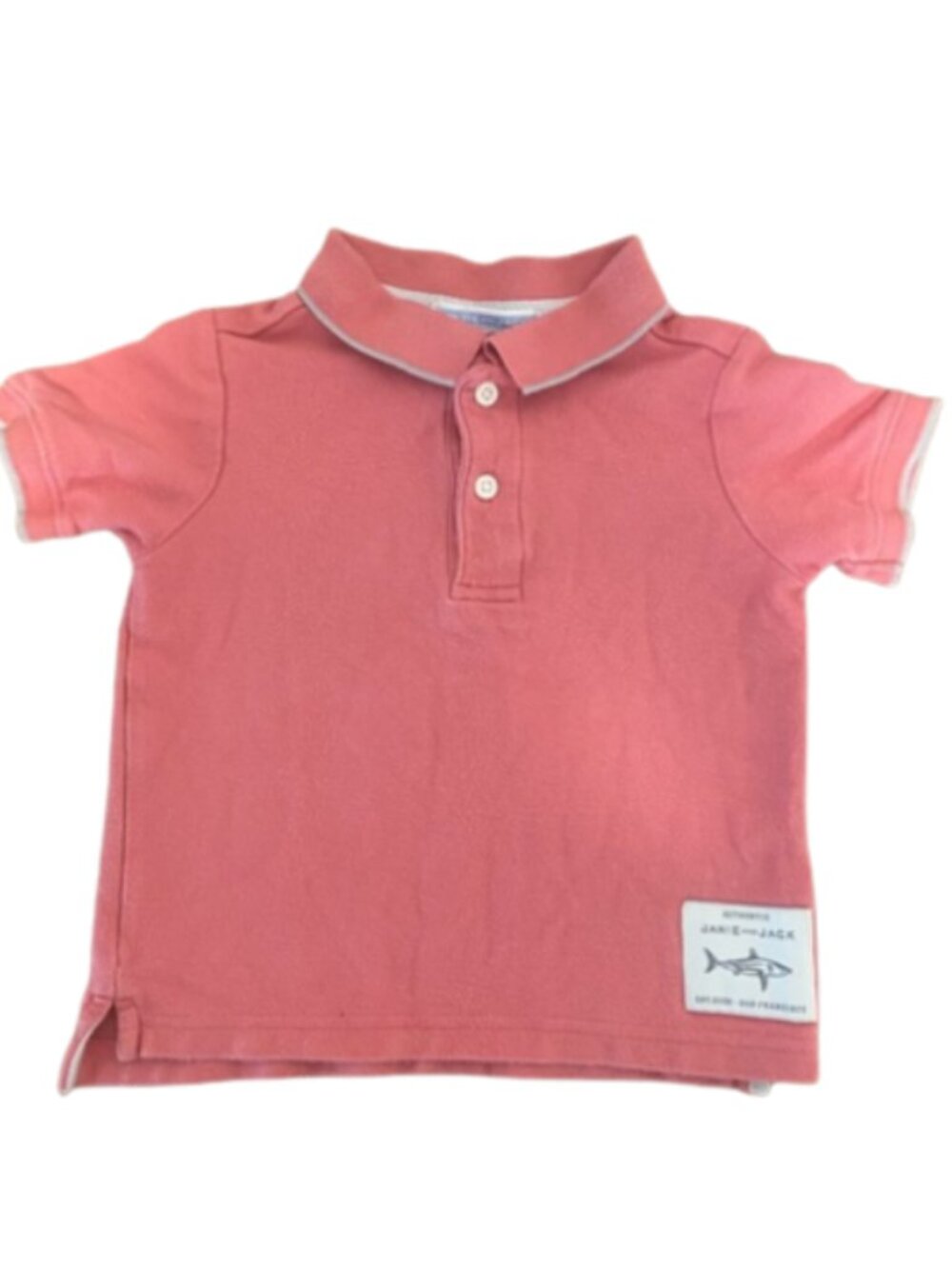 Janie & Jack salmon pink coastal short sleeve collared polo shirt 12-18 month